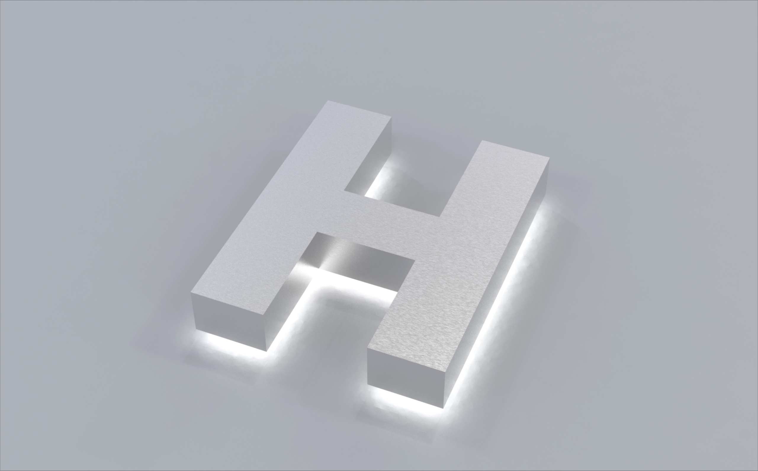 Fabricated Metal Letters Halo-Lit